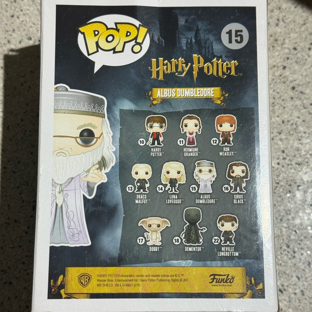 Albus Dumbledore (15) Pop Vinyl Figure Box with Gray and Black - Picture 3 of 6